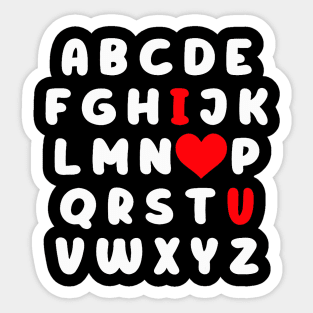 ABC Alphabet I Love You English Teacher Valentines Day Sticker